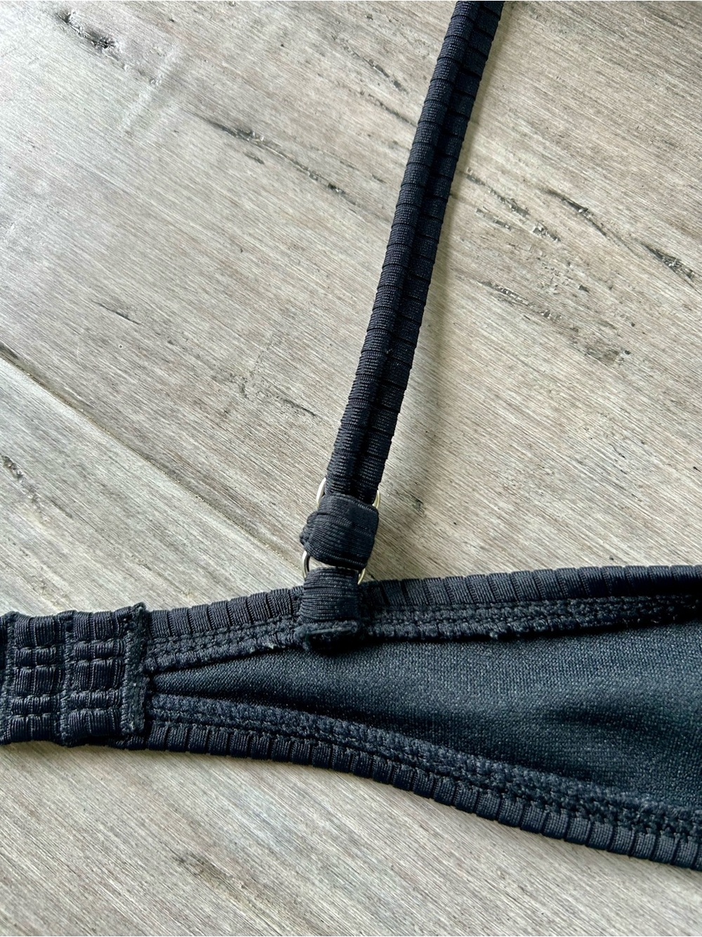 💸 5/20 Xhilaration Black Ribbed Retro Style Bikini Top - Picture 8 of 10